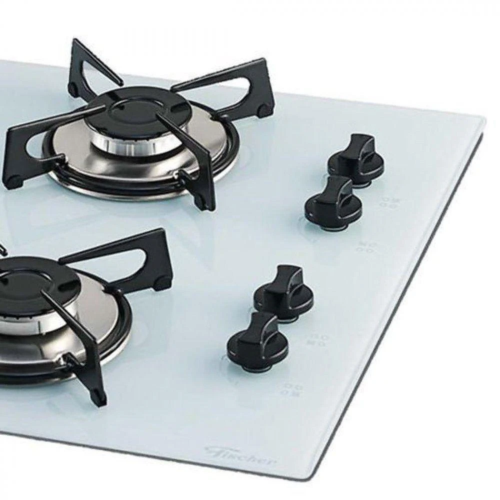 Cooktop Gás 4 Bocas Mesa Vidro Fischer Branco Bivolt 220V
