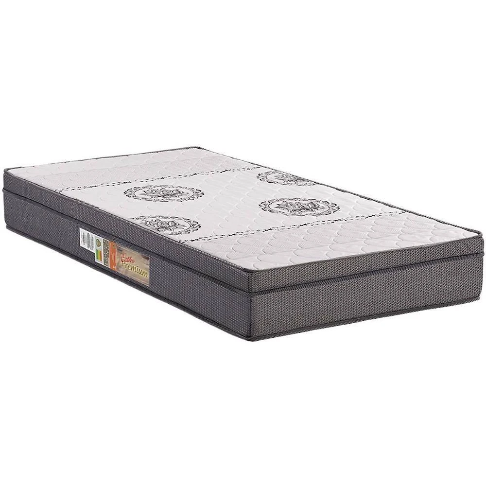 Colchão Solteiro Espuma D28 Ortopédico Euro Pillow Cinza Colchões Polar