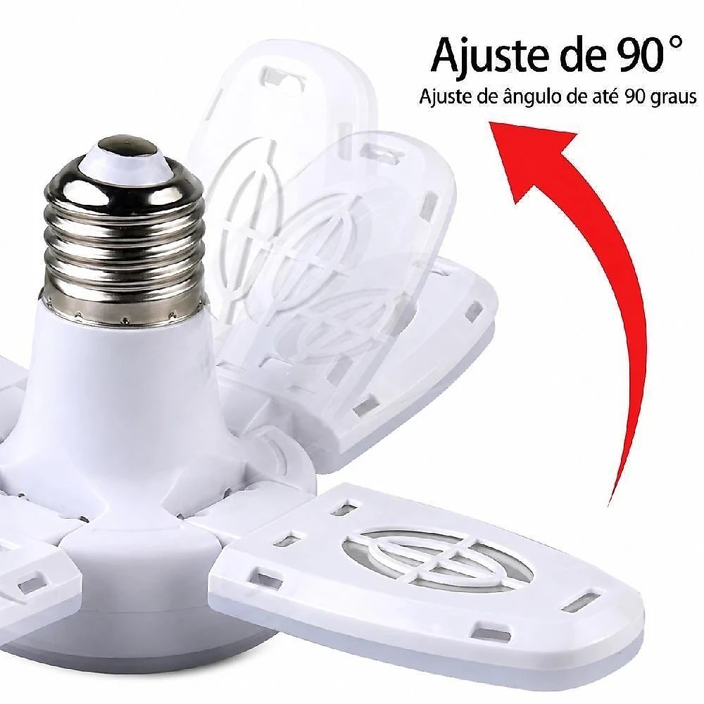 Luminaria de Teto Fan Blade Led Dobrável 4 Pétalas Ajustáveis Luz Branco Frio Bivolt webcontinental-7899576064195