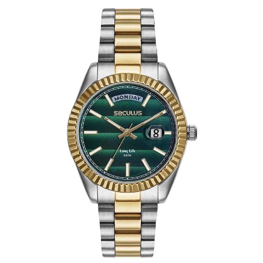 Relógio Seculus Feminino Bicolor 77323LPSVBA3 36mm Aço Inox