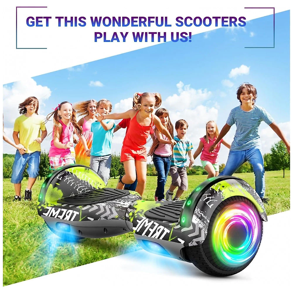 Hoverboard SISIGAD Verde H9 para Crianças de 6 a 12 Anos com Bluetooth LED e Rodas de 6,5 Polegadas