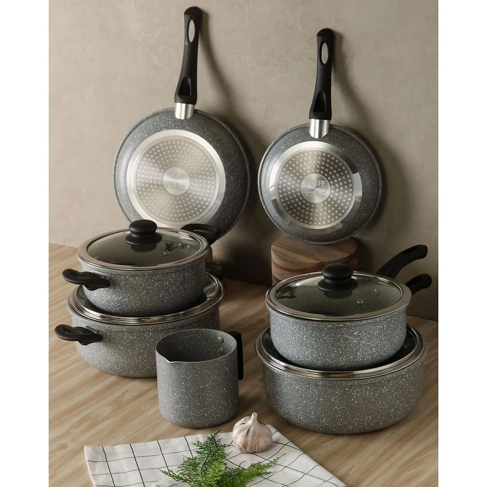 Panela wolff de alumínio e cerâmica granilite cinza 24cm