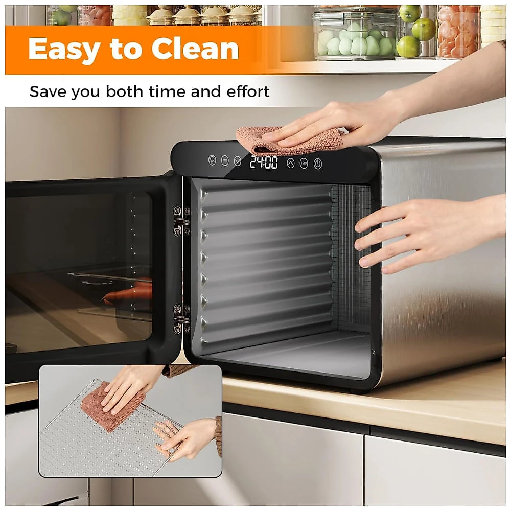 Desidratador de Alimentos Costway Prateado 7 Bandejas Aço Inox com Timer 24h 120V