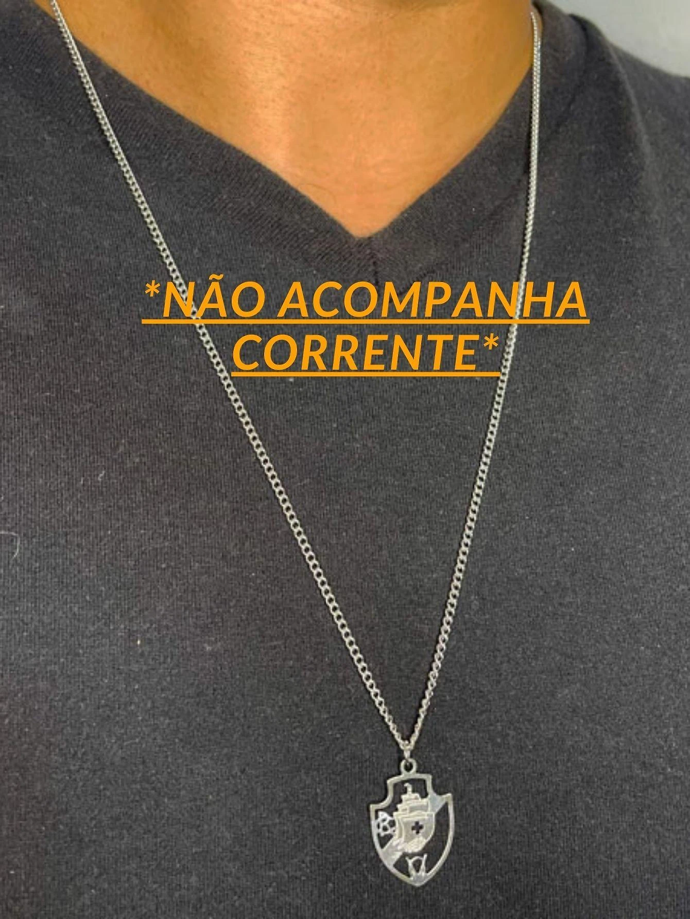 Miniatura Pingente Masculino Feminino Delicado Escudo Time Vasco Prata