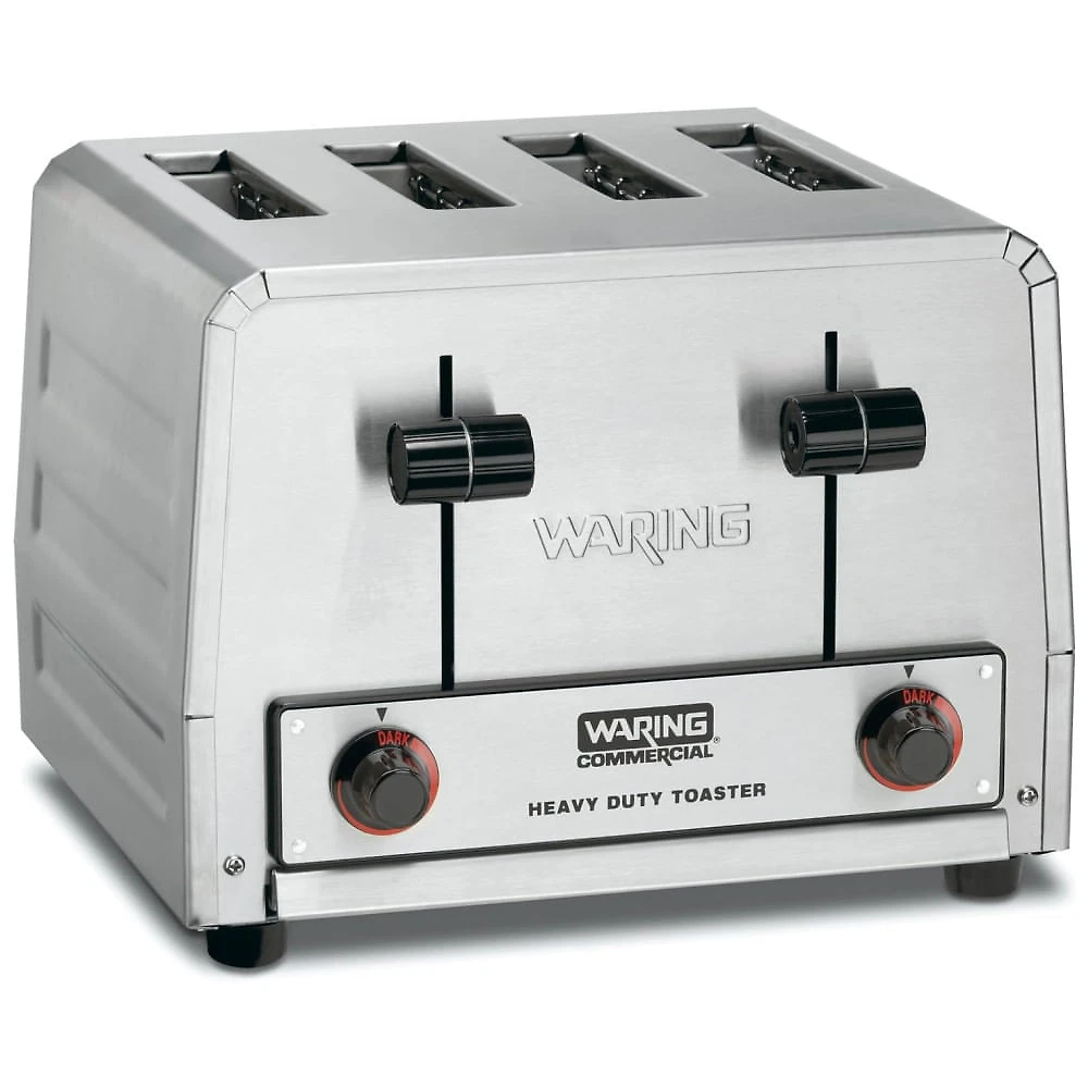 Torradeira em Aço Inoxidável de 4 Fatias com Plugue de 6 a 20 Fases, 208V 2700W, Waring WCT805B, Prata