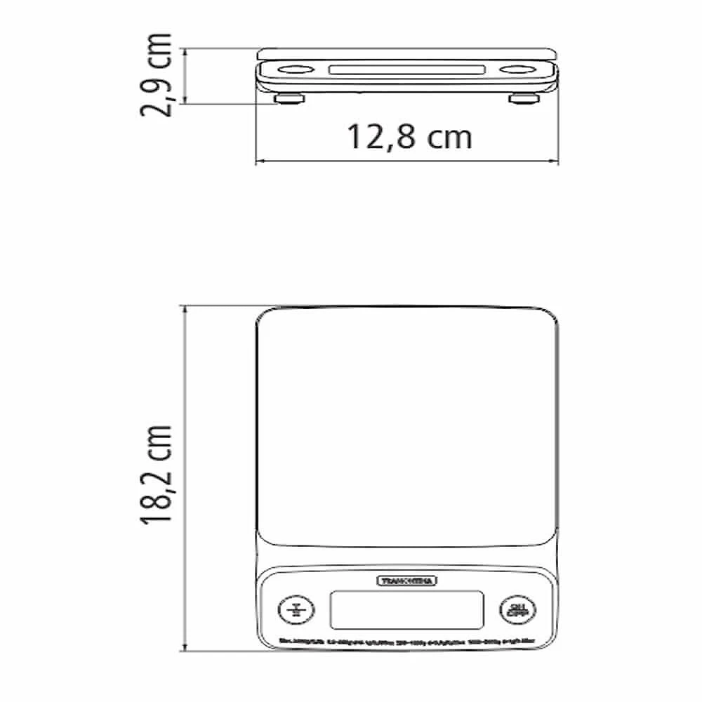 Balança Digital De Alta Precisão Para Cozinha Tramontina Adatto Com Base Em Aço Inox 61101050