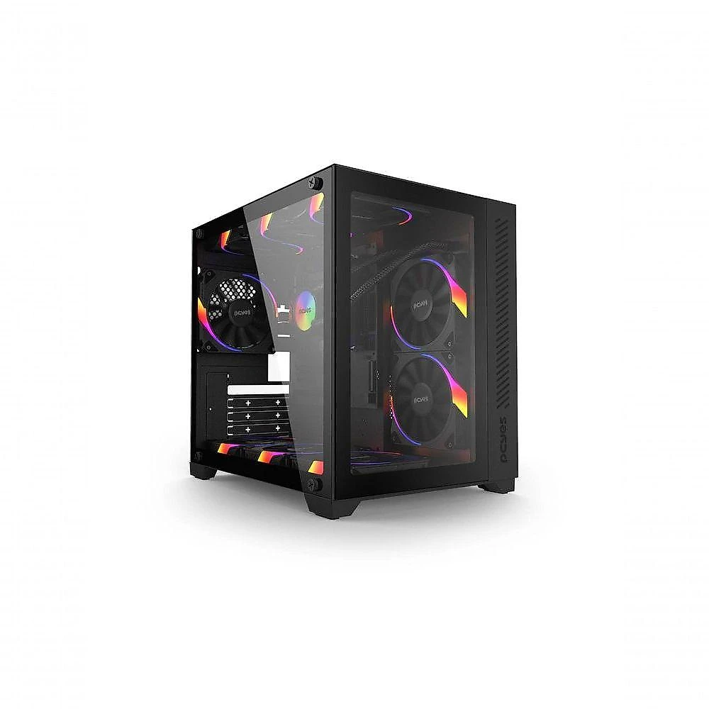 Gabinete Gamer Forcefield Black Vulcan - Frontal E Lateral Em Vidro - Pcyes - Gffbvp