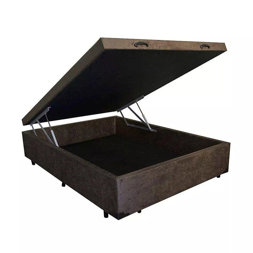 Cama Box Baú Viúva Loja Xerife Suede Marrom 41x128x188