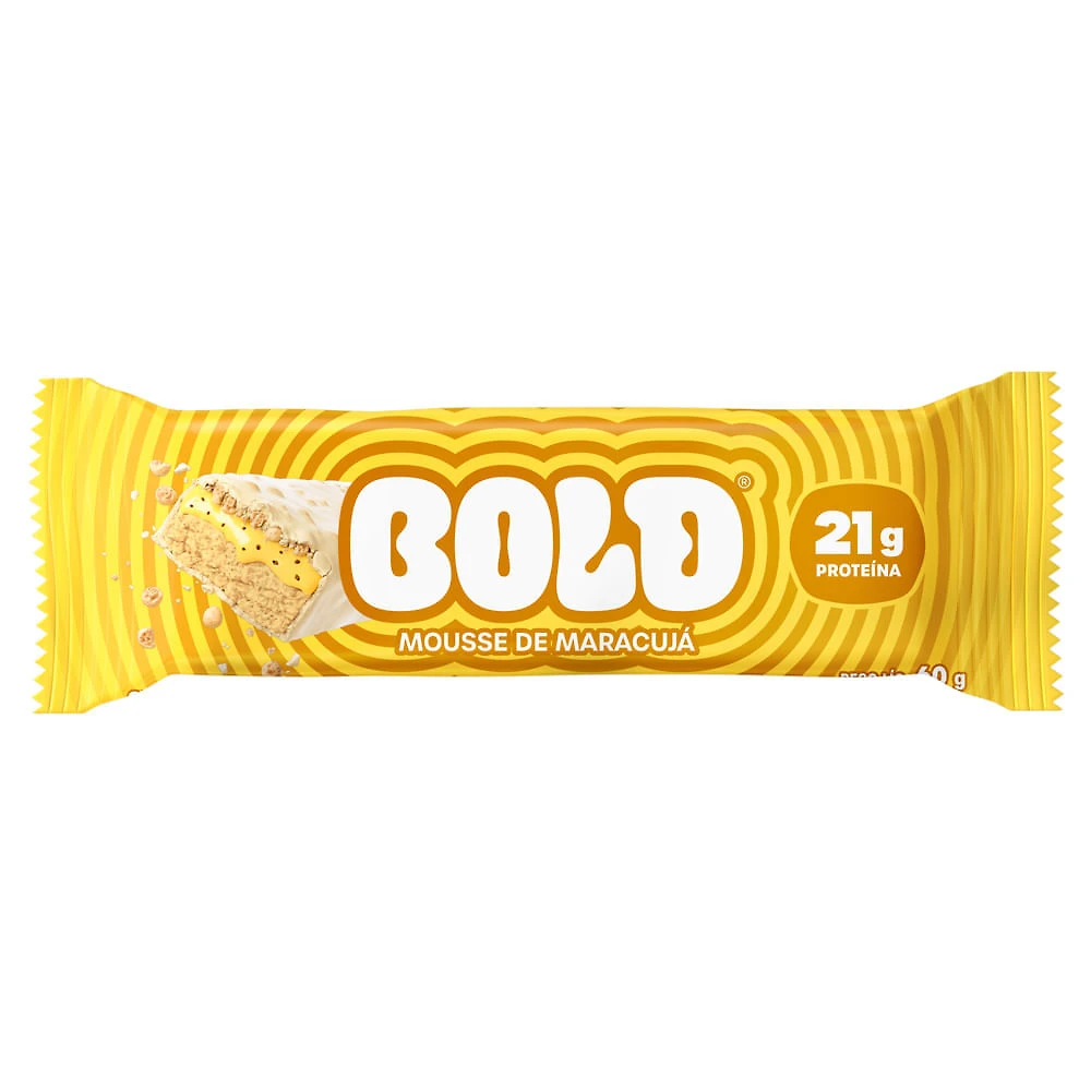Barra de Proteína Bold Sabor Mousse de Maracujá com 21g de Proteína 60g