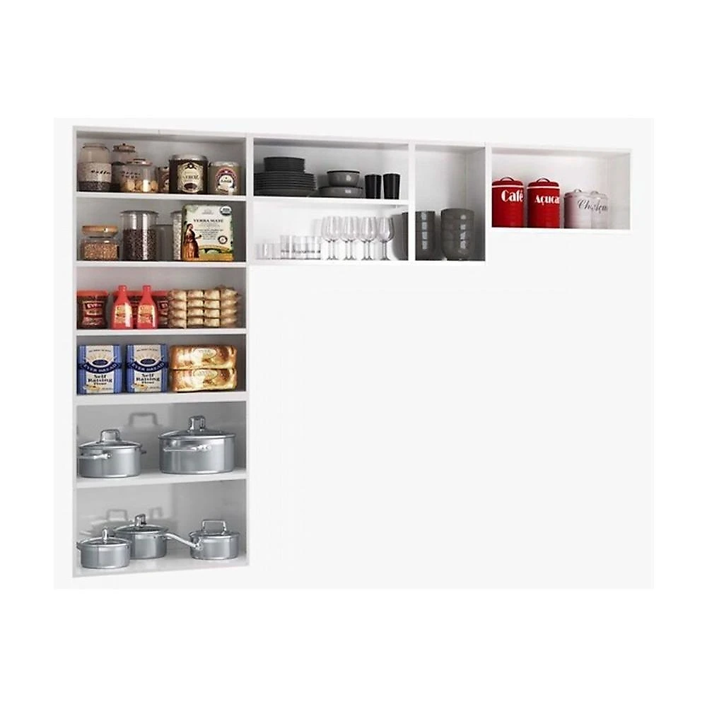 Kit De Cozinha Compacta Topazio C- 11 Portas ( 3 C- Vidro ) Preto - Telasul