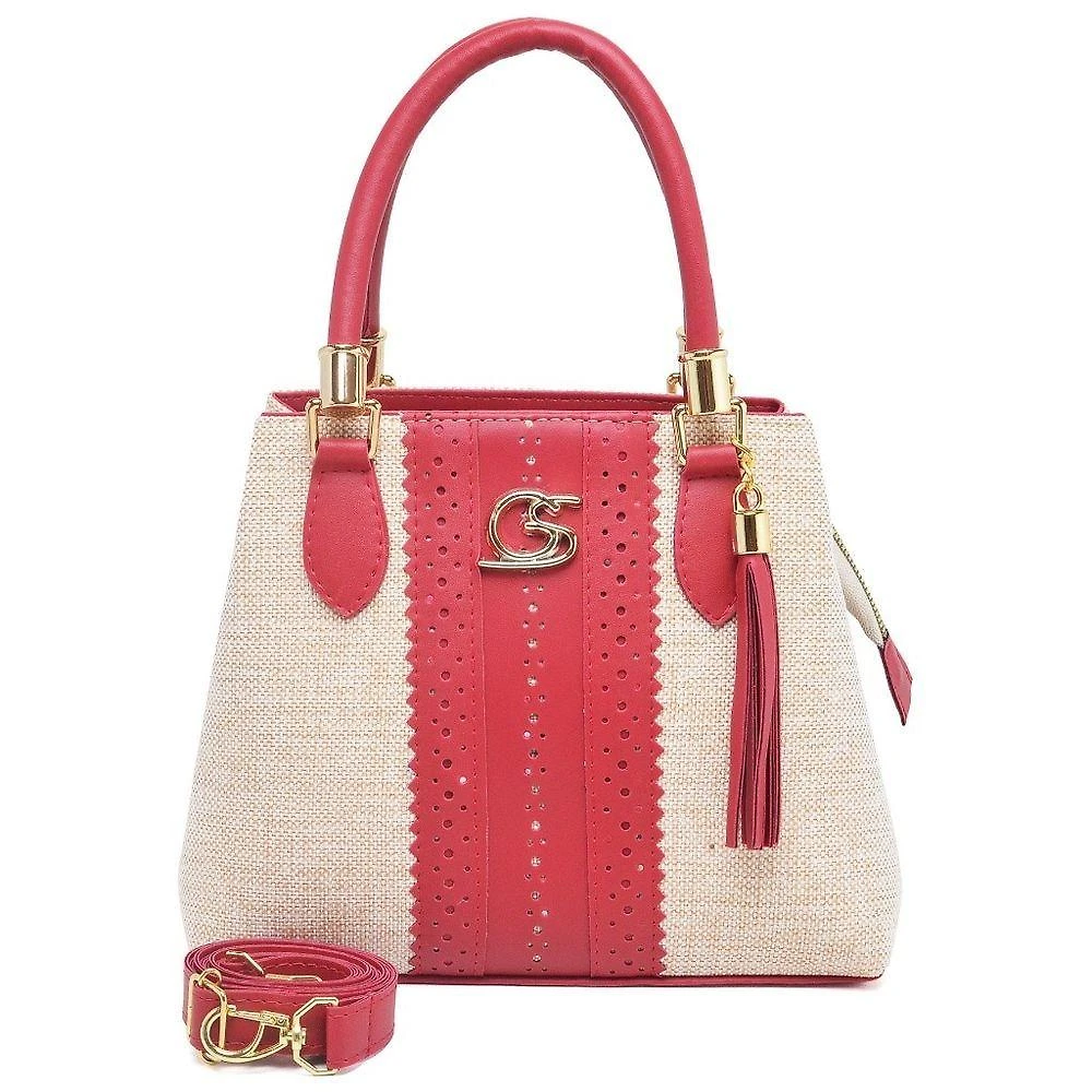 Bolsa Feminina OEM Paris em Couro Sintético 18x10x23cm Vermelho com Alça Transversal Ajustável