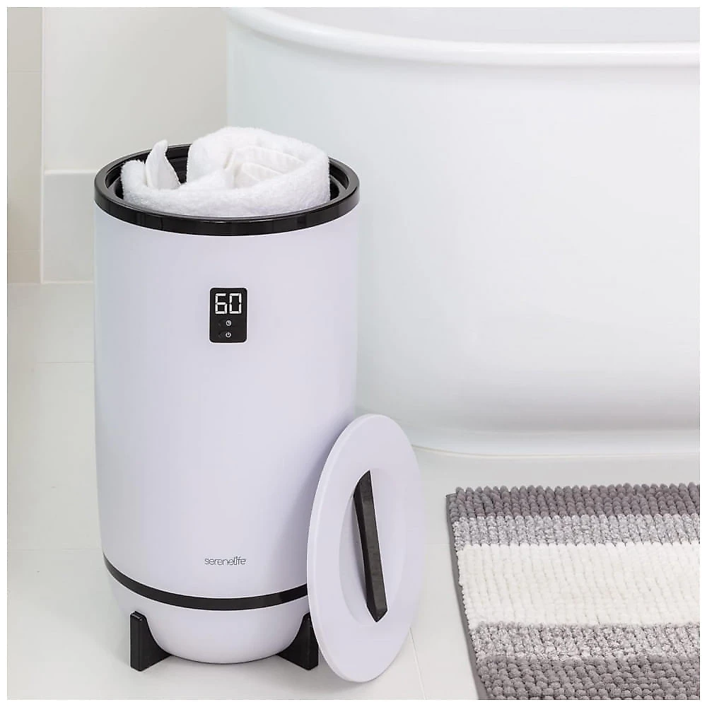 Aquecedor de Toalha Elétrico até 2 Toalhas com Desligamento Automático, 110V 500W, SereneLife, Branco