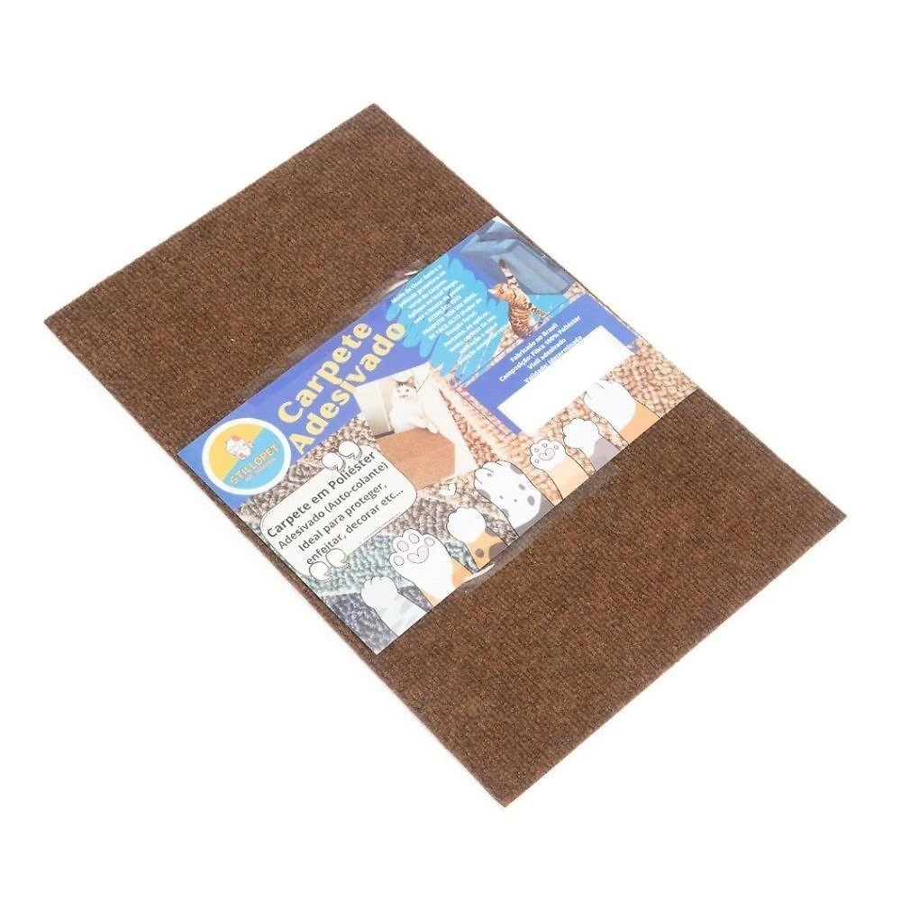 Arranhador Adesivo para Gato OEM Protetor para Sofá e Cama Box em Carpete Marrom 48x30cm 2 Unidades
