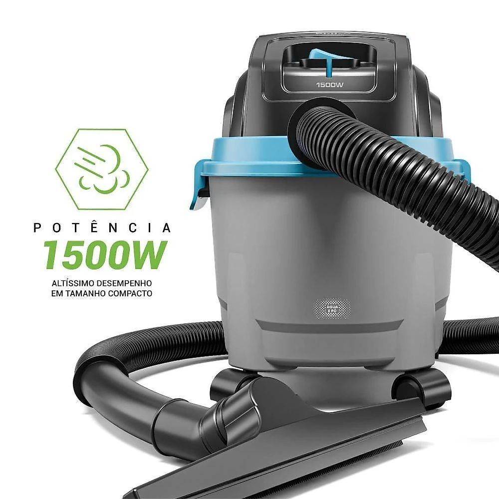 Aspirador de Pó e Água de Água e Pó Philco PAS08A 1500W 6,2L Cinza 220V