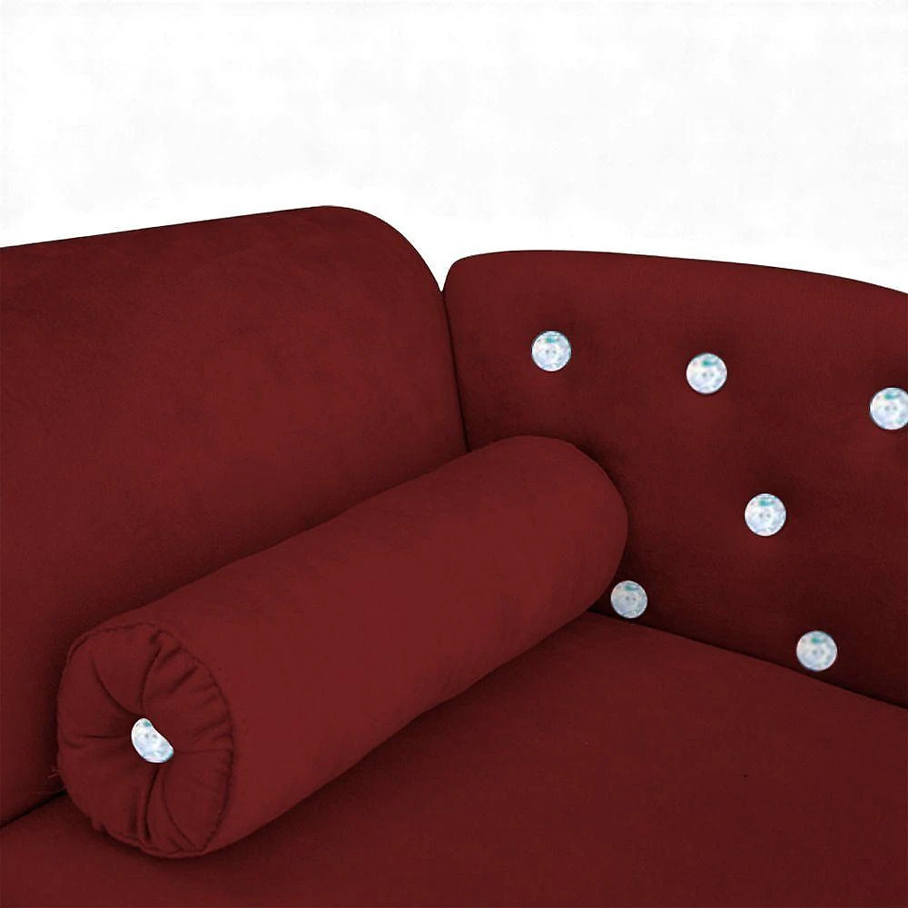 Caminha Mini Poltrona Divã para Pet Loja Sheep Veludo Vermelho com Almofada Decorativa