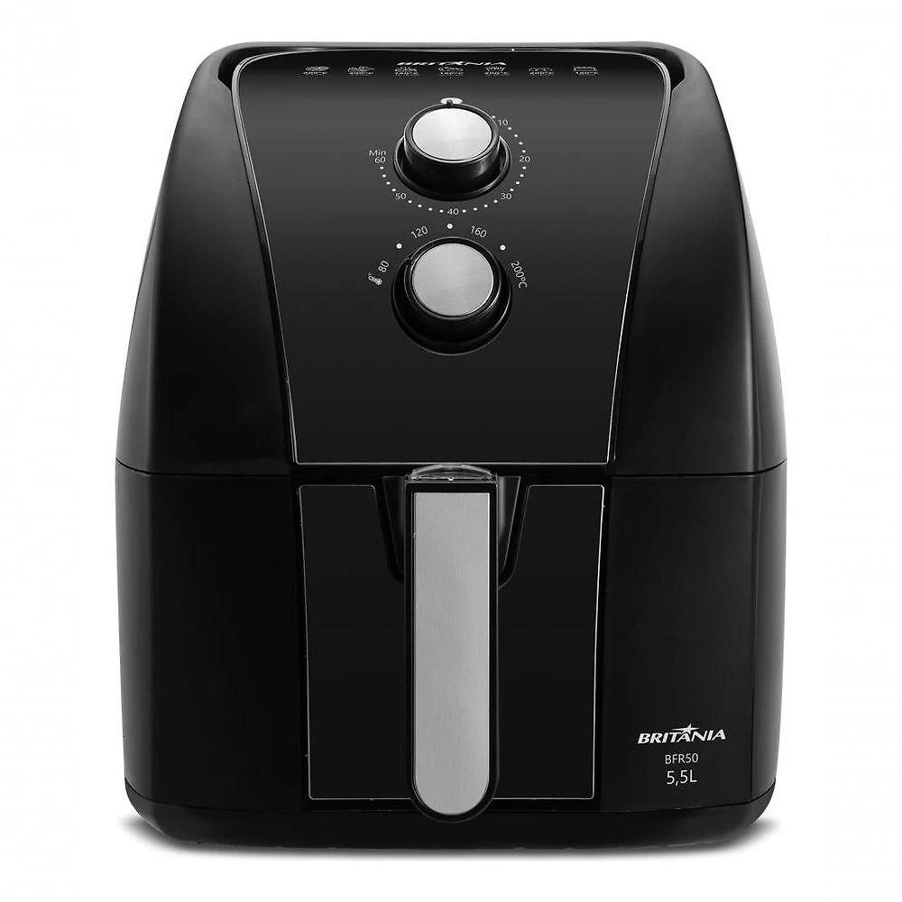 Fritadeira Elétrica Air Fryer BFR50 5,5L 1500W com Revestimento Antiaderente Redstone Preto 110V