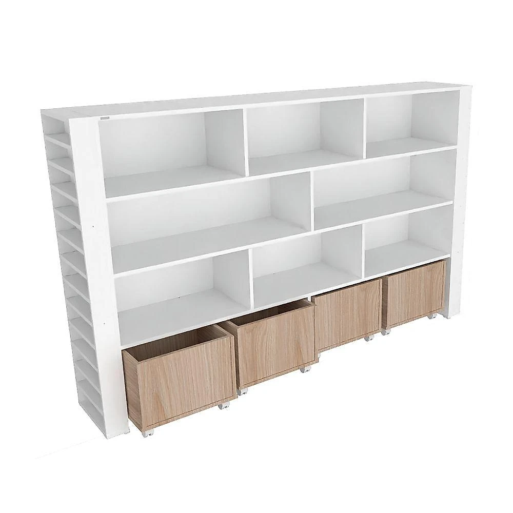Organizador de Brinquedos Norberto Baús Porta Carrinho e Livro MDF Woodcore