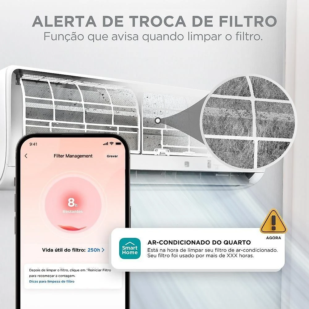 Ar Condicionado Split Midea Hi Wall Inverter AI Ecomaster 9.000 BTU/h Quente E Frio 220V