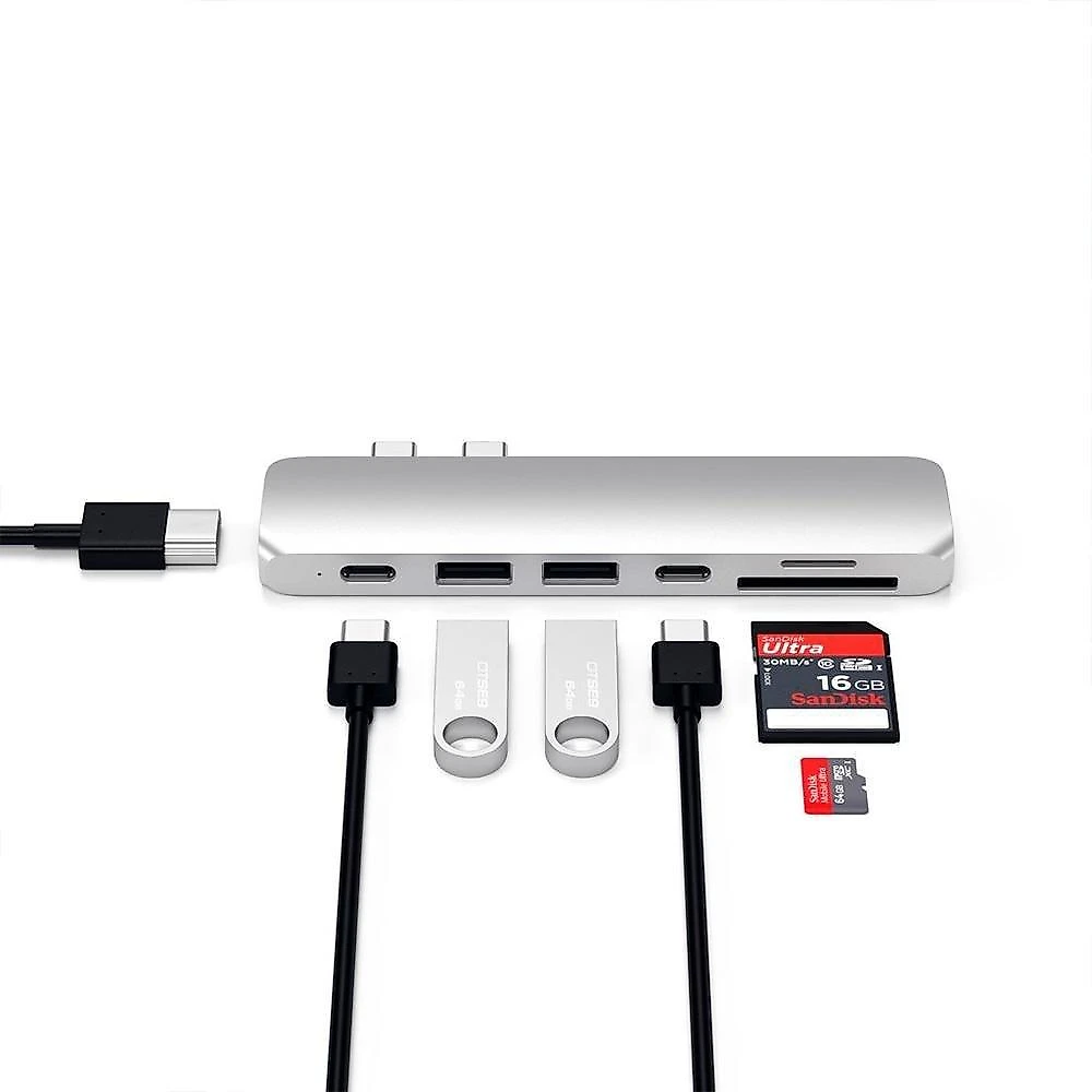 Adaptador de Hub Pro USB-C Satechi, Prata - ST-CMBPS (silver)