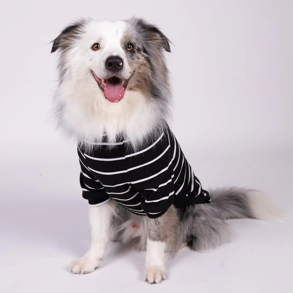 Moletom Meau Cacharrel de Malha Listrado Preto e Branco - Tam. 04