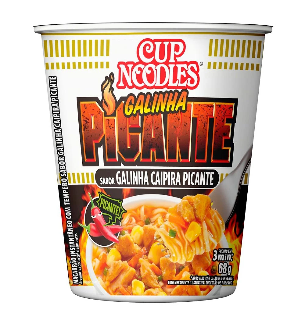 Macarrão Instantâneo Cup Noodles Sabor Galinha Caipira Picante com 68g