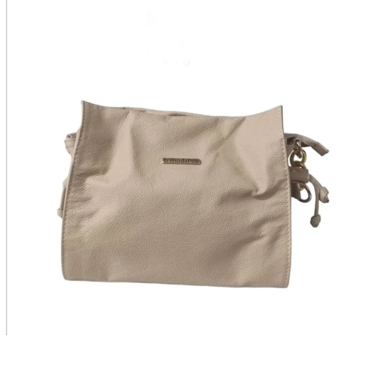Bolsa Brilho da Pele Couro Feminino - Creme