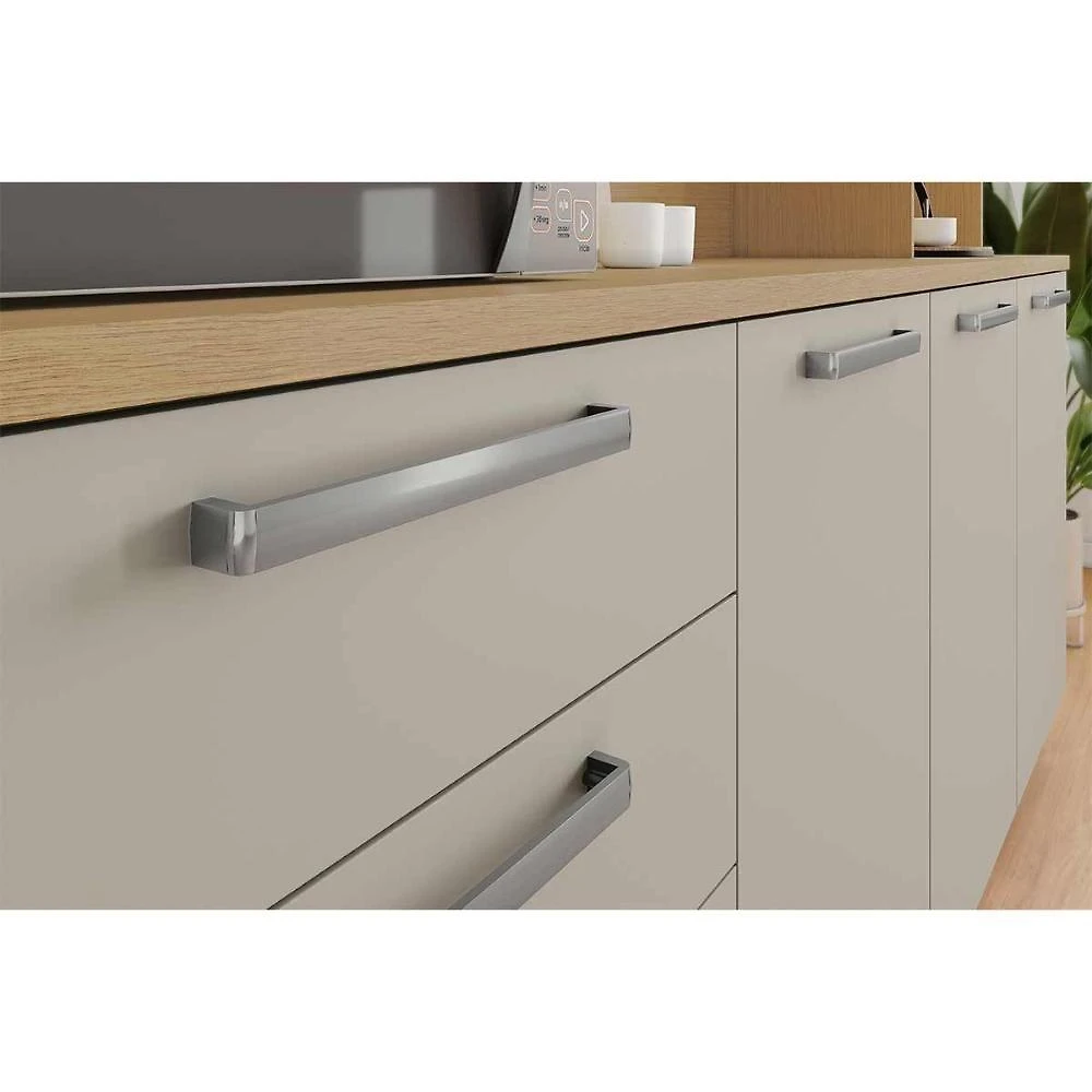 Kit De Cozinha Compacta Nobreza C- 7 Portas E 2 Gavetas 210cm Carvalho-cinza - Nesher