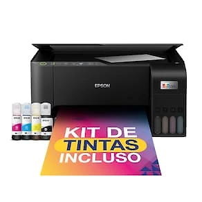Impressora Multifuncional Epson EcoTank L3250 Tanque de Tinta Colorida Wi-Fi Bivolt Preta