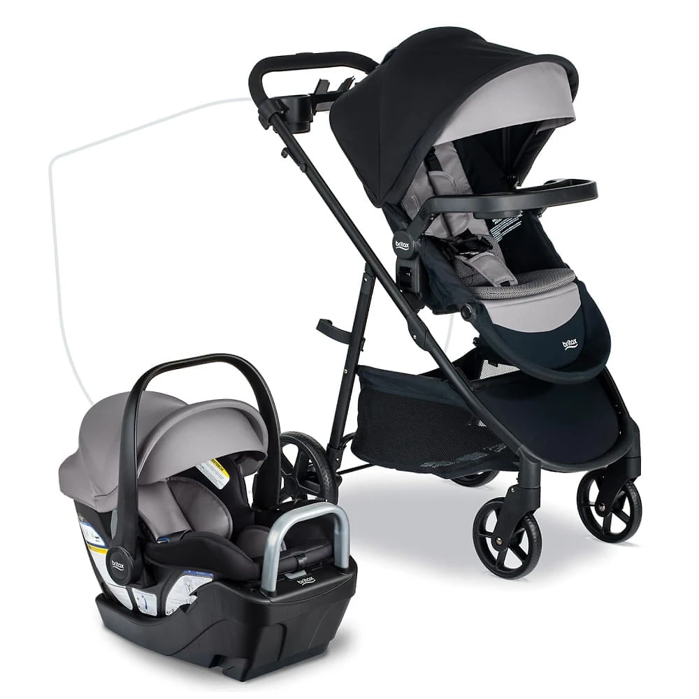 Kit de Viagem para Bebê Britax Willow Brook S, Assento de Carro Infantil e Carrinho com Base Alpine, Tecnologia ClickTight - Completo e Prático