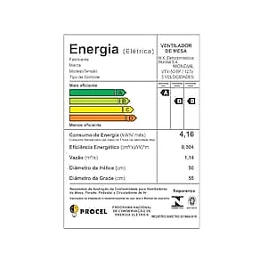 Ventilador de Mesa Mondial VTX-50-8P Preto - 50 cm 110V