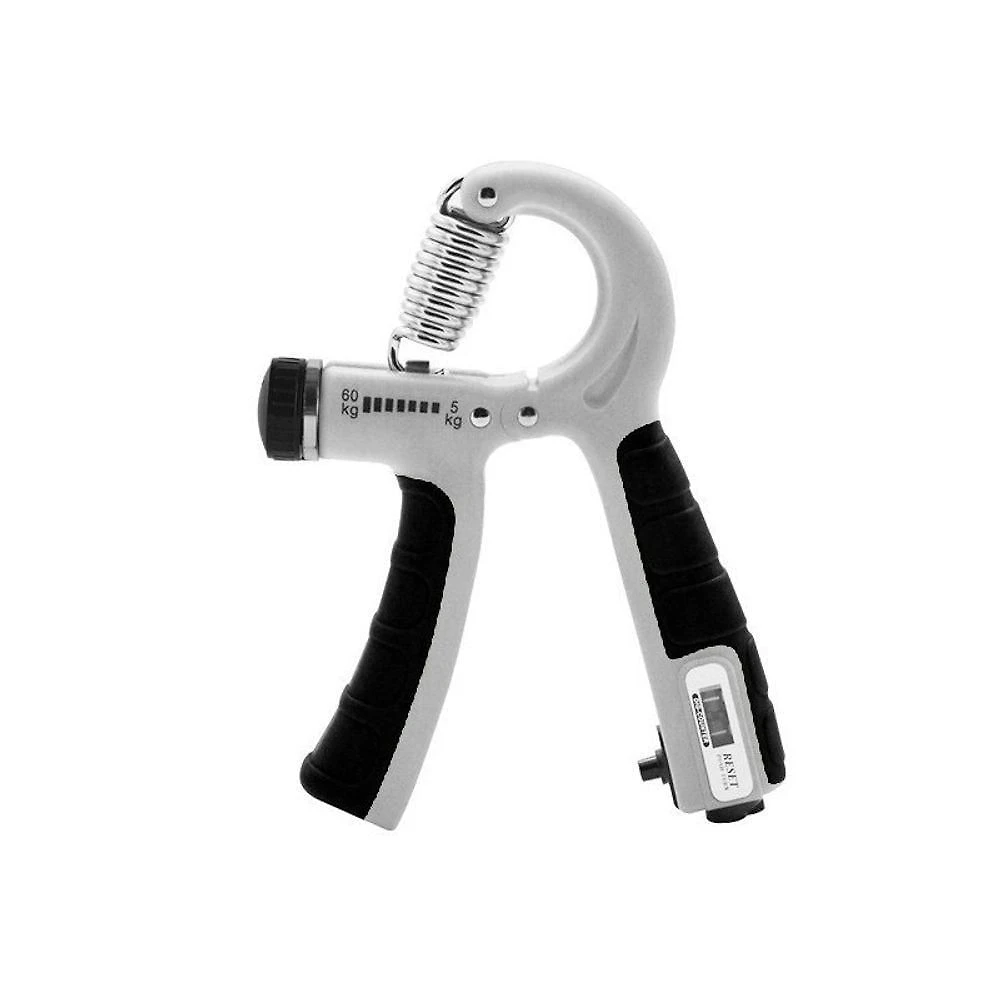Hand Grip para Exercícios de Mão e Antebraço Modelo1 Ajuste de Resistência 5-60kg Cinza OEM