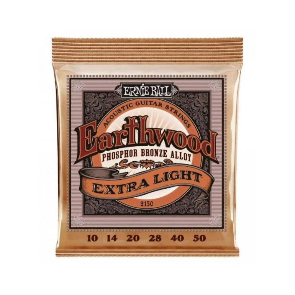 Encordoamento para Violão Earthwood 2150 Tensão Extra Leve 010 a 052 Ernie Ball