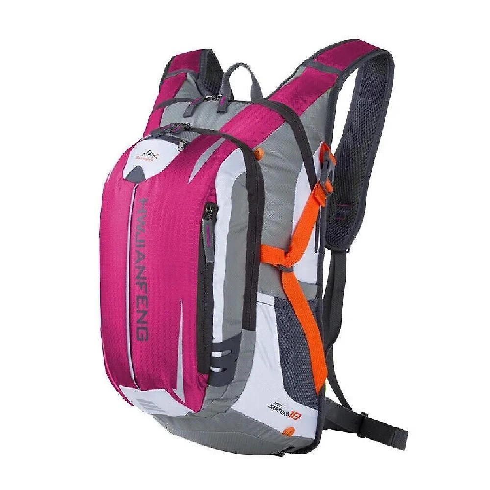 Mochila Esportiva Bike Camping Corrida Praia Trilhas Cinta Peitoral Confortavel Bolsos Divisorias Rosa