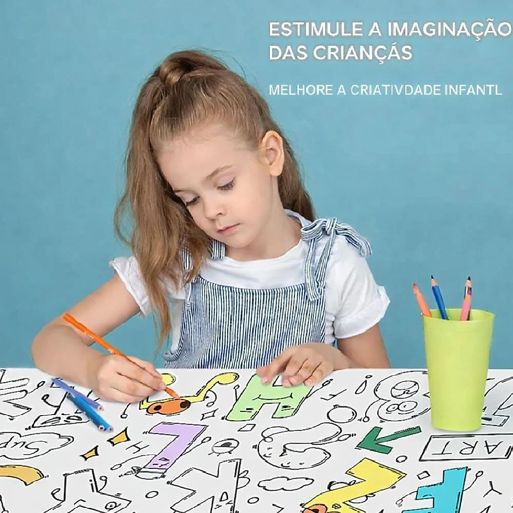 Bobina de Papel Adesivo para Colorir Infantil Yeet Destacável Reposicionável 3m X 30cm