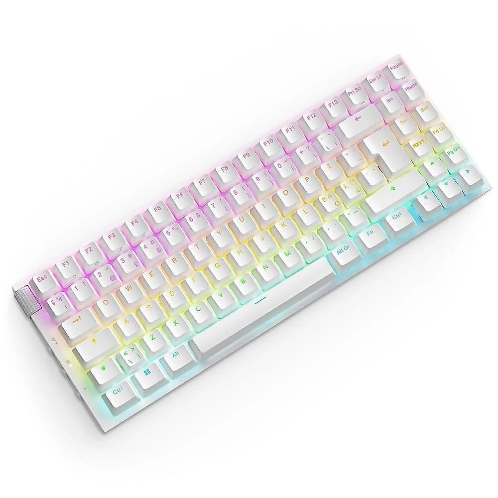 Teclado Óptico Gamer NZXT Function 2 MiniTKL, RGB, USB-C, Layout US, Branco - KB-002NW-US
