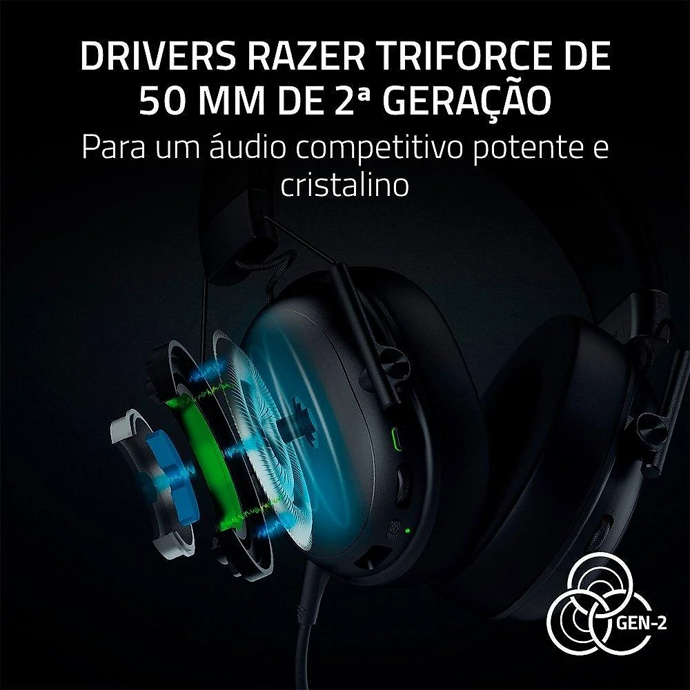 Headset Sem Fio Gamer Razer Blackshark V3 X HyperSpeed, Drivers 50mm, Ultra-Leve, Preto - RZ04-05420100