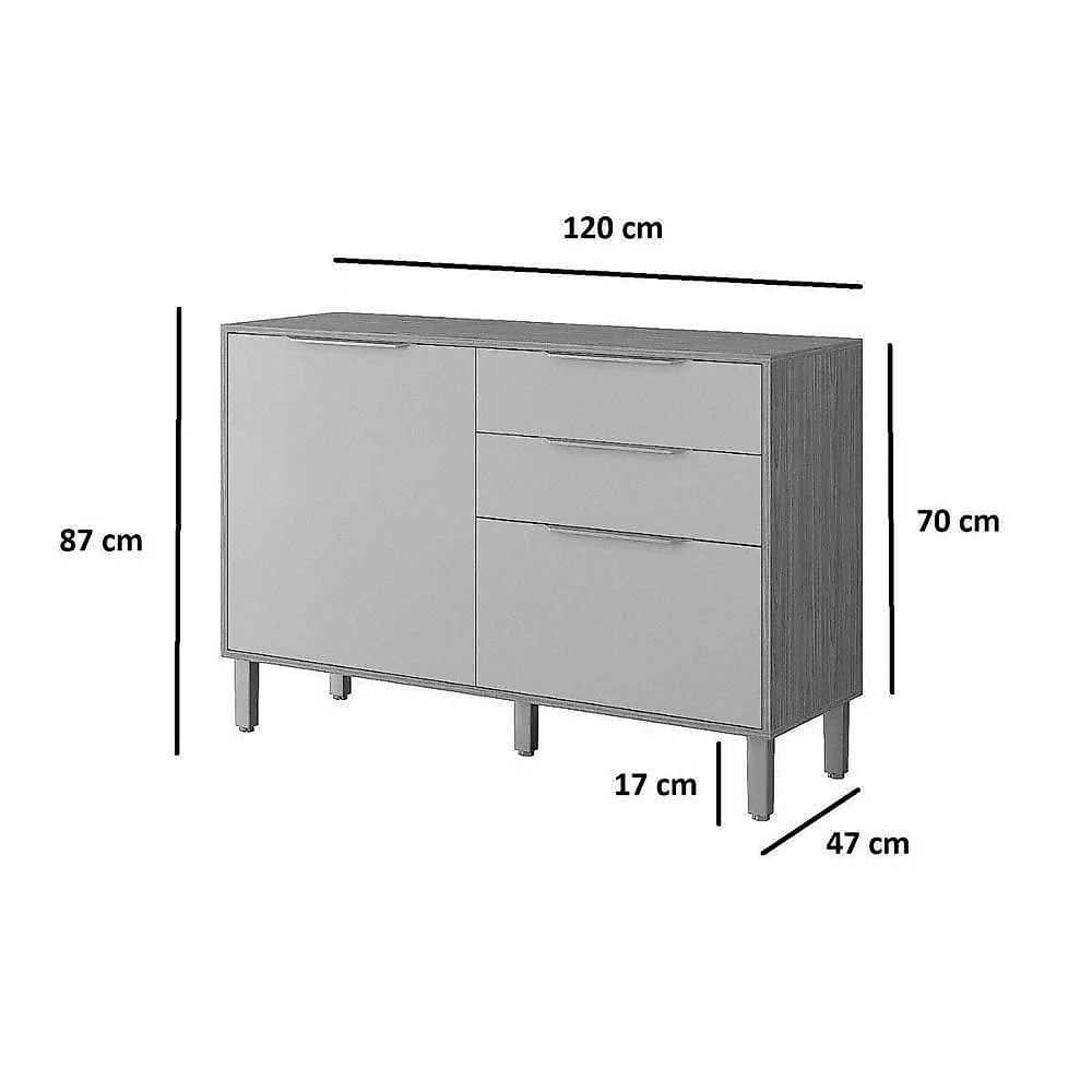 Cozinha Modulada Celeste 4 Portas 2 Gavetas MDF 120CM Cinamomo Off White MGM