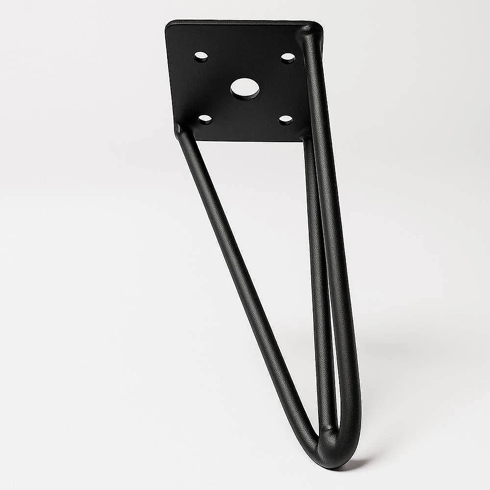 Kit 06 Pés Hairpin Legs 15cm Aramado De Aço Triplo Para Móveis E Estofados - Desk Design