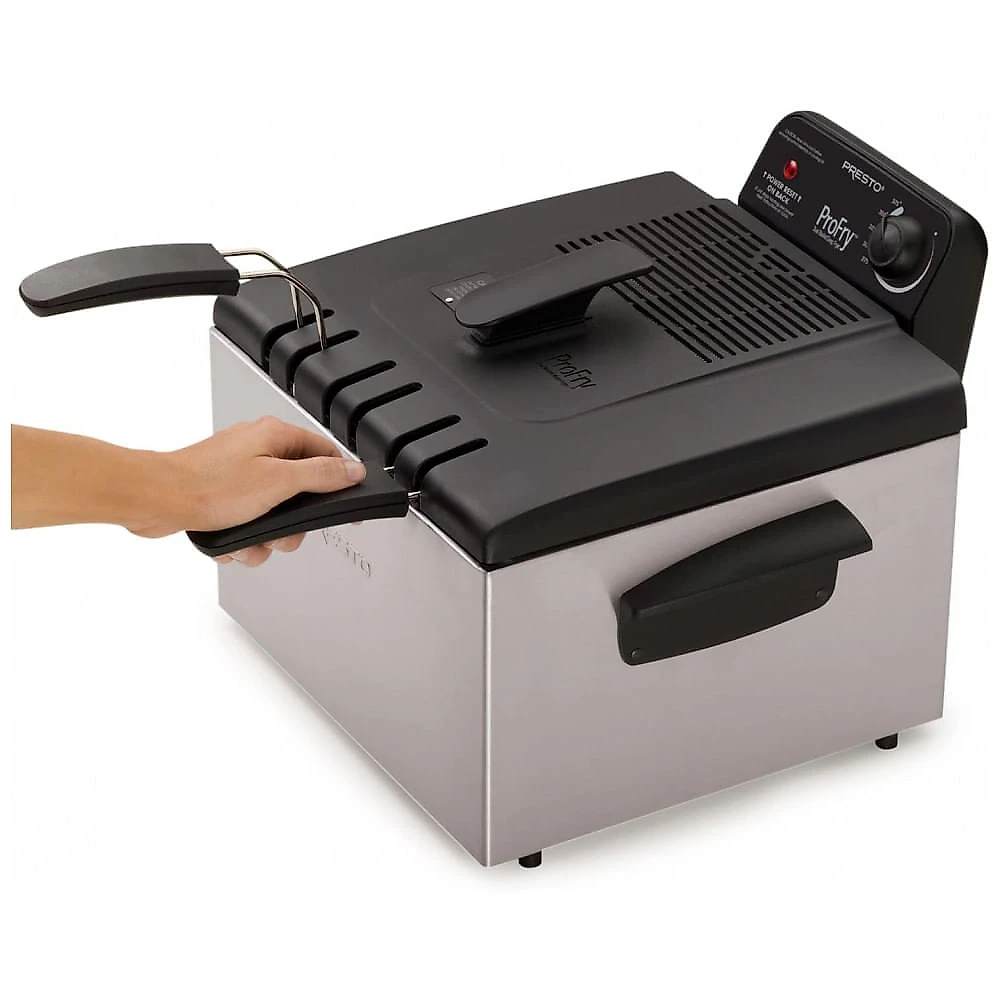 Fritadeira Elétrica 4.7L em Aço Inoxidável, 1800W 110V, Presto 05466, Prata