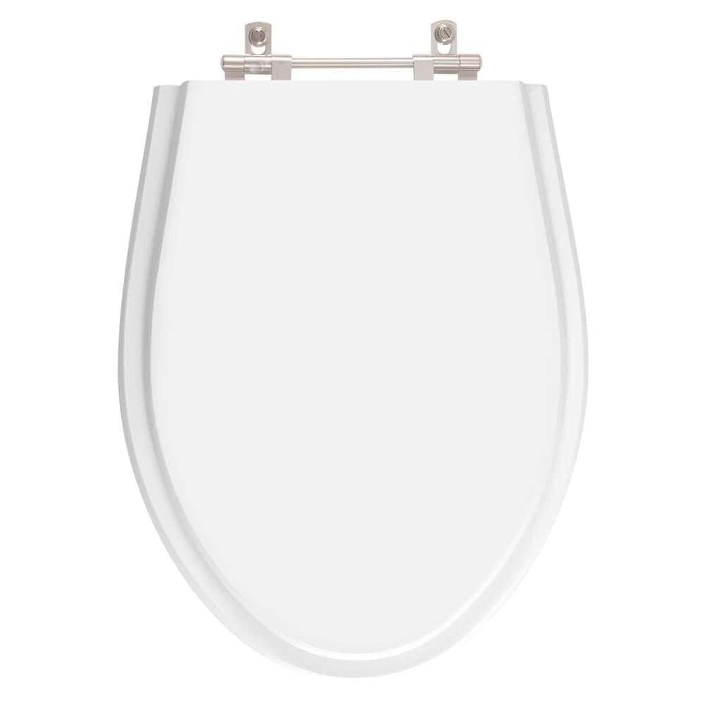Assento Sanitário Oval Alongado para Acqualive MDF Ultra Fechamento Convencional Branco Pontto