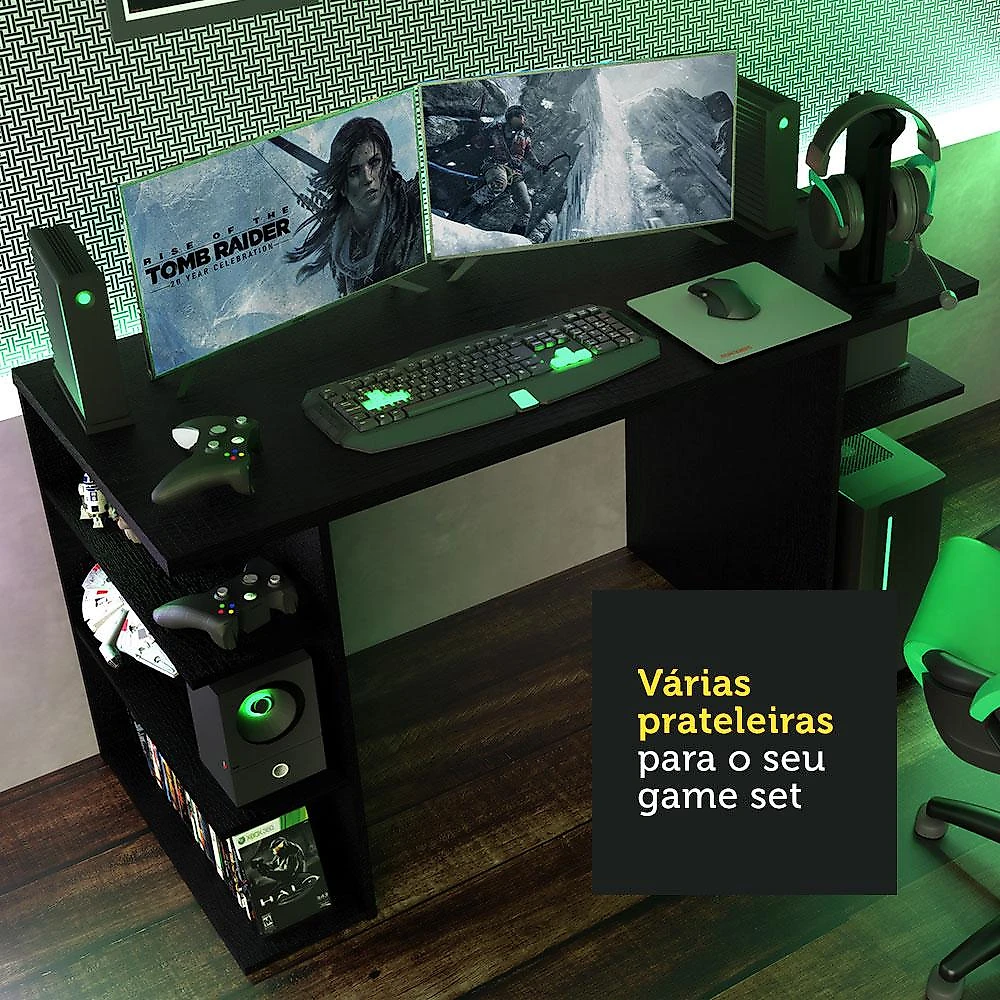 Mesa para Computador Gamer 9409 Madesa - Preto Preto