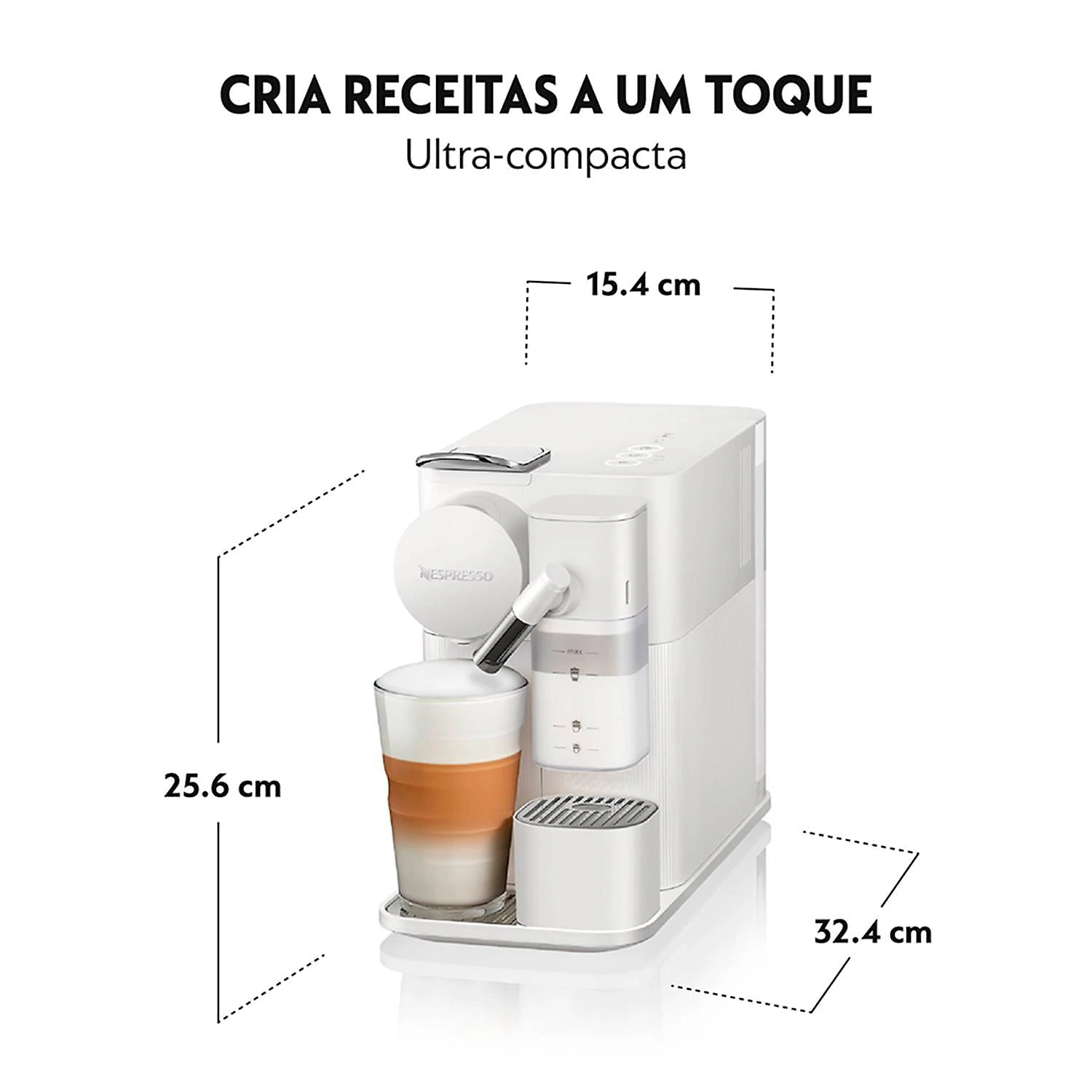 Cafeteira Nespresso New Lattissima One Branca para Café Espresso - F121-BR 110
