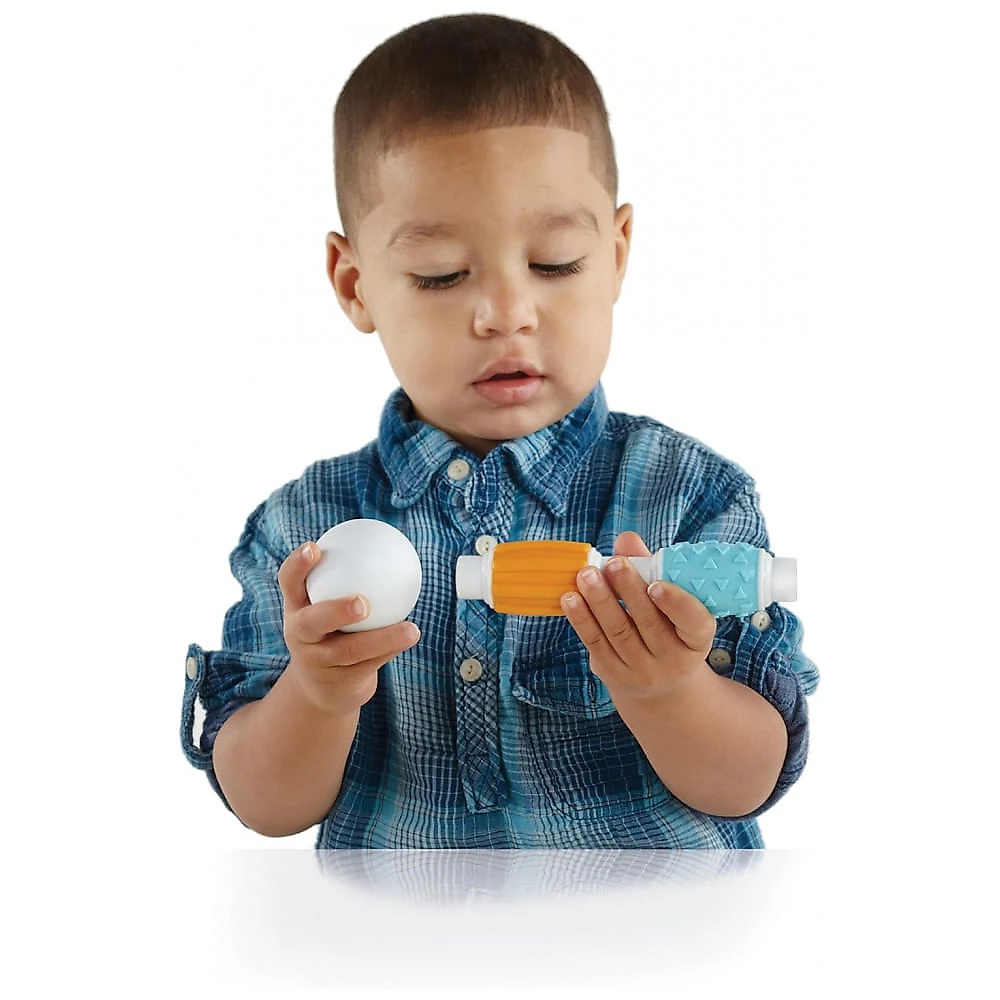 Conjunto de blocos magnéticos macios Guidecraft Grippies Builders com 30 peças para exploração sensorial e atividades STEM na primeira infância