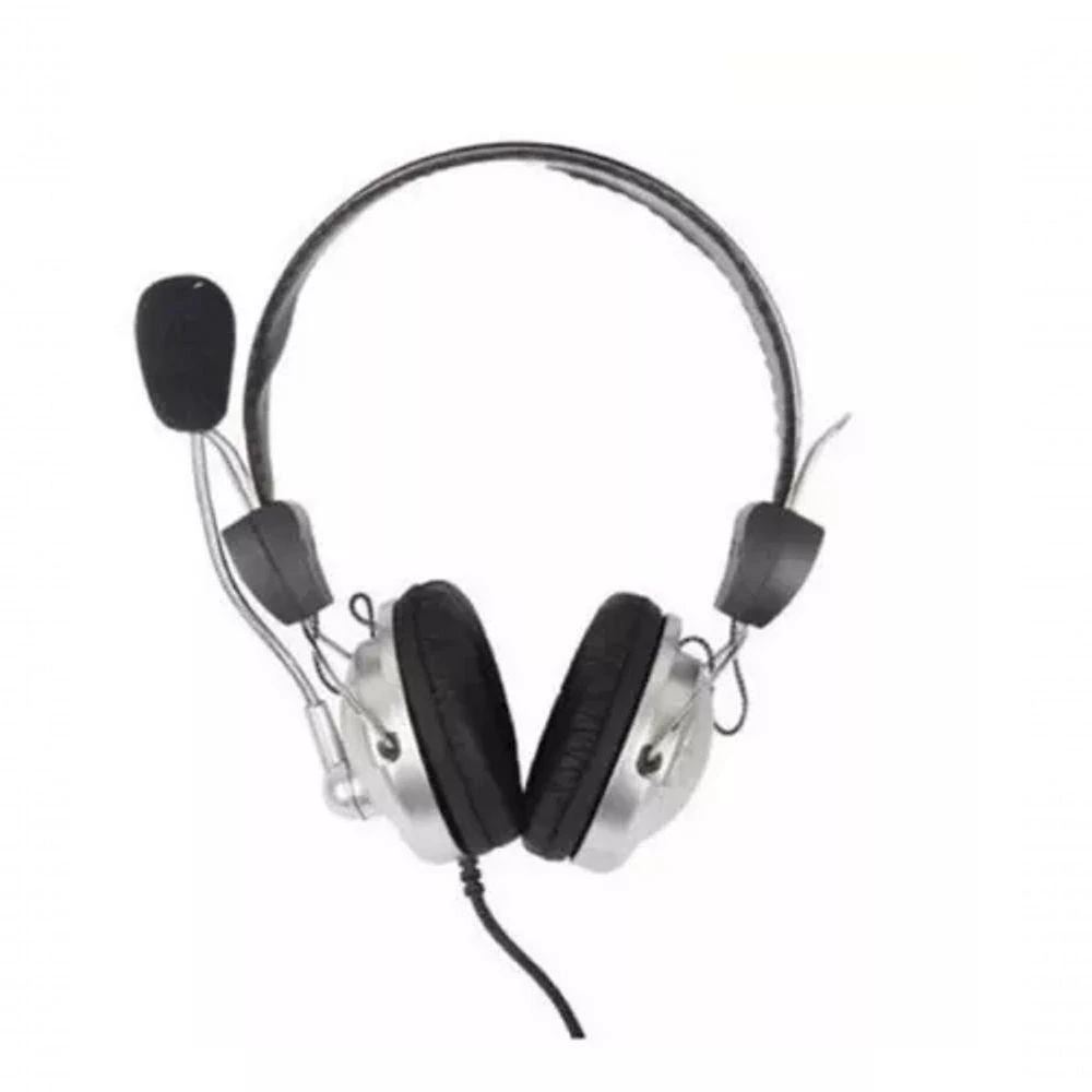 Headset Estéreo Super Bass SY-301 com Microfone para PC e Notebook Conector P2 Prata