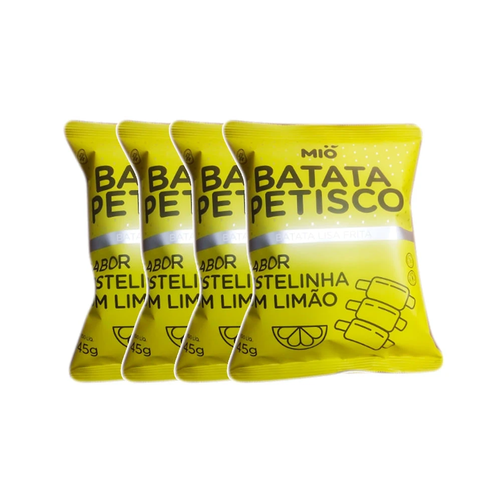 Kit 4 Batata Petisco Mió Sabor Costelinha com Limão 45g