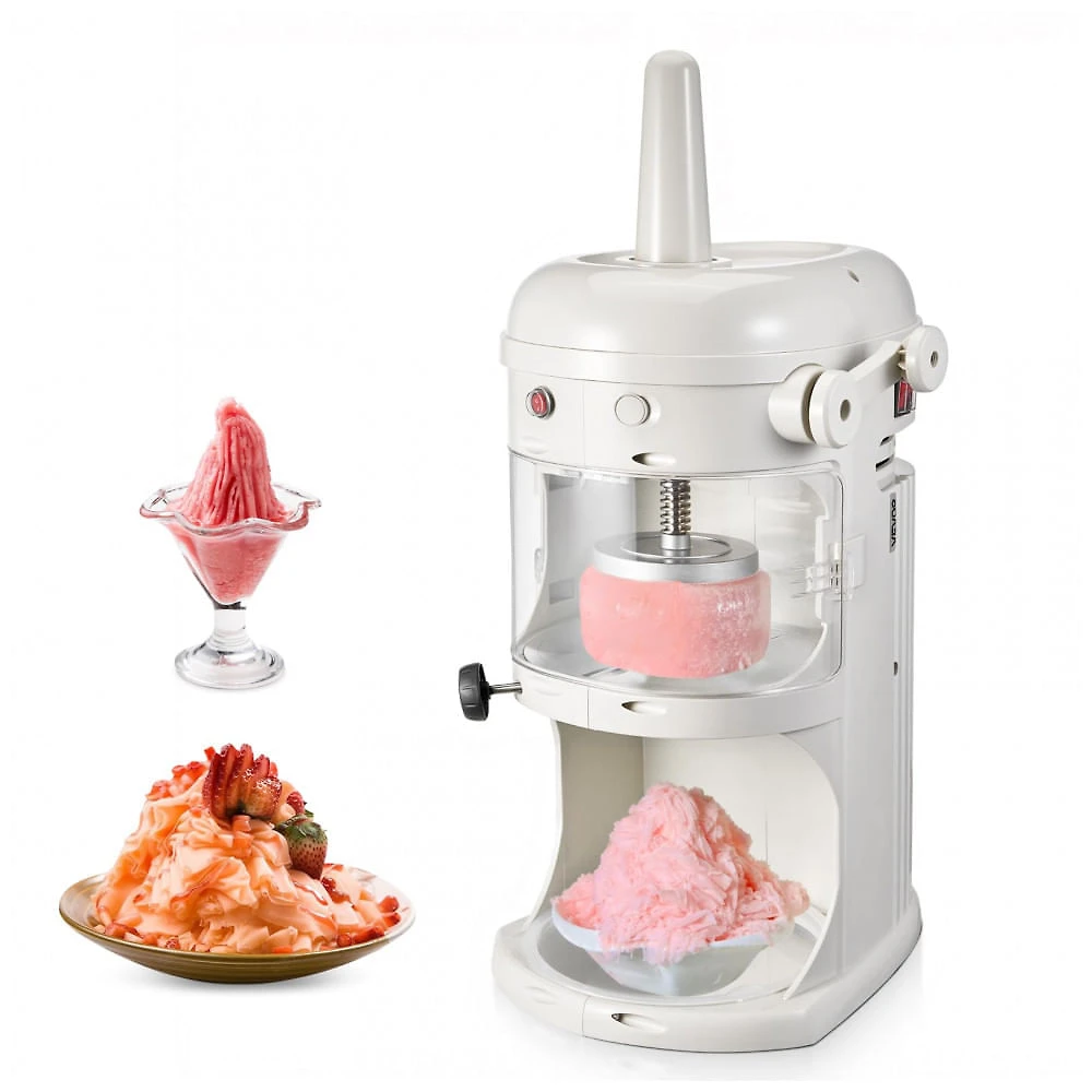 Máquina de Raspadinha Slush VEVOR 100kg/h Fluffy Ice Neve Comercial Branca 110V
