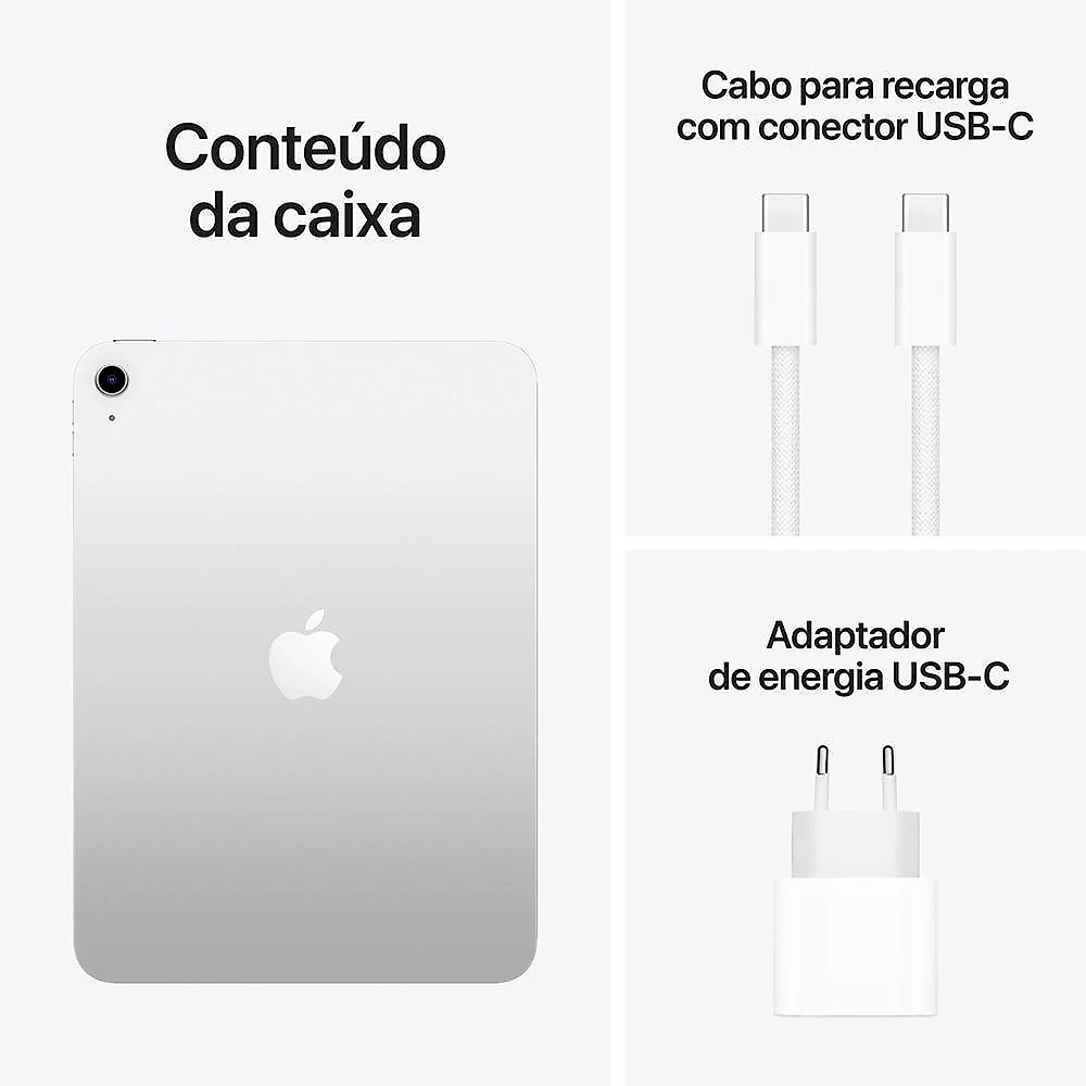 Apple iPad 11ª geração, chip A16, Wi-Fi, 128GB - Prata