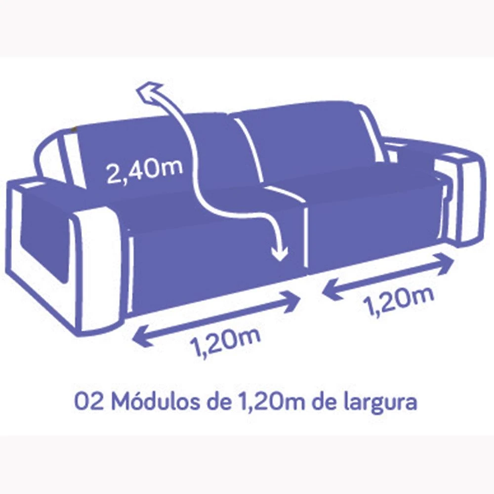 Protetor de sofá retrátil dupla face microfibra 2,40m - tabaco/cáqui