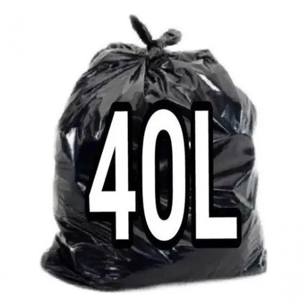 Saco para Lixo Saco de Lixo 40 Litros 100un Preto Reforçado Uso Doméstico e Comercial Resistente Até