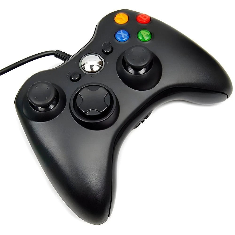 Controle Usb Com Fio Preto Xbox360 Vídeo Game Computador